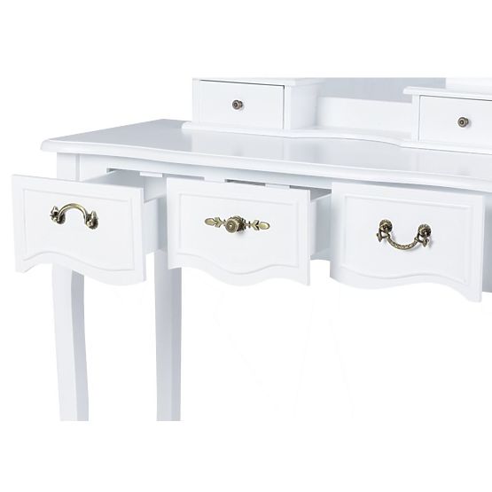 Table de beauté Alva avec miroir et tabouret