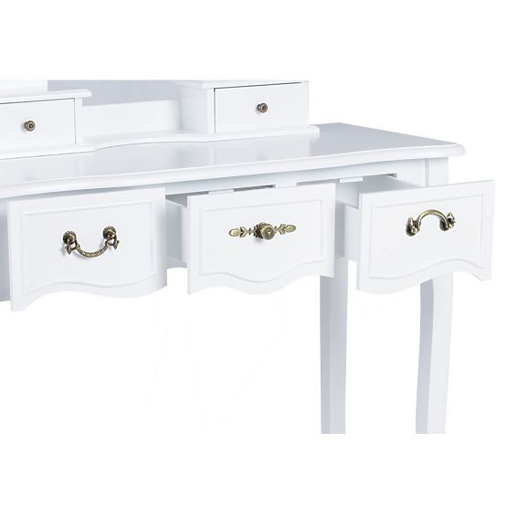 Table de beauté Alva avec miroir et tabouret