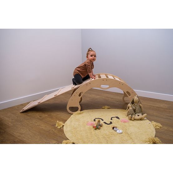 Toboggan Montessori en bois - naturel