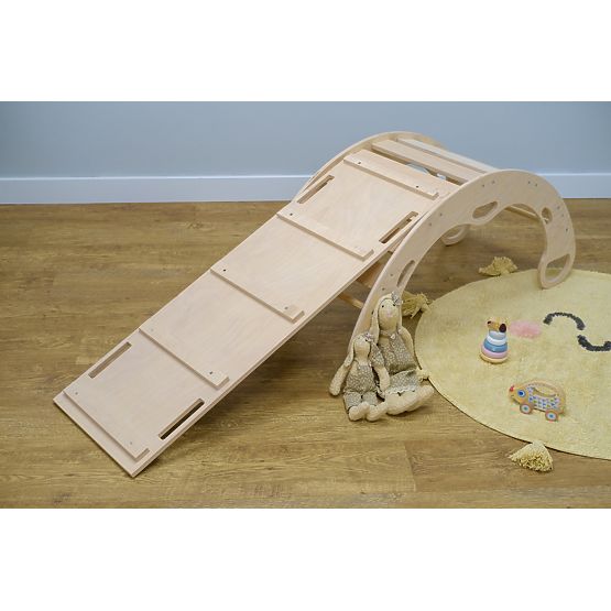 Toboggan Montessori en bois - naturel