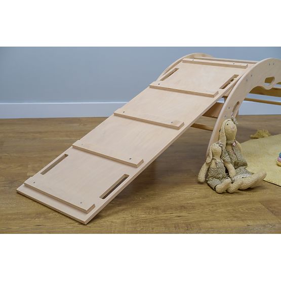 Toboggan Montessori en bois - naturel