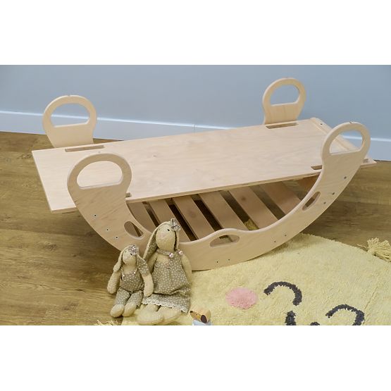 Toboggan Montessori en bois - naturel