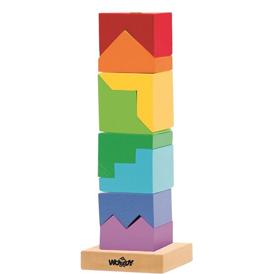 Tour colorée à empiler sur une tige