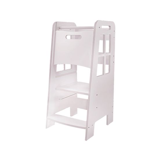 Tour d'apprentissage Montessori en bois - blanche