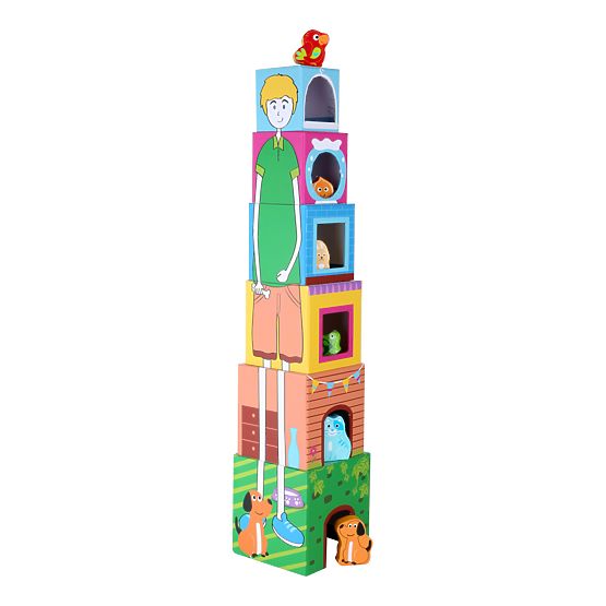 Tour Small Foot Cube avec animaux en bois