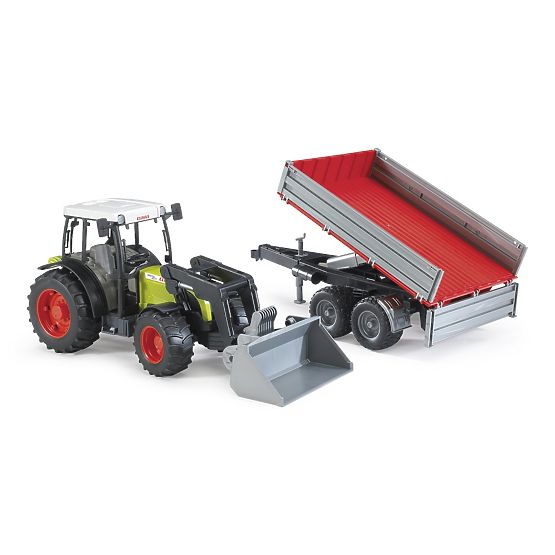Tracteur Bruder CLAAS Nectis 267F avec chargeur et remorque