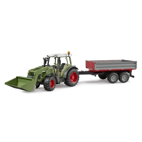 Tracteur Bruder Fendt Vario 211 avec chargeur frontal et remorque basculante