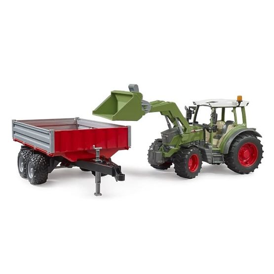 Tracteur Bruder Fendt Vario 211 avec chargeur frontal et remorque basculante