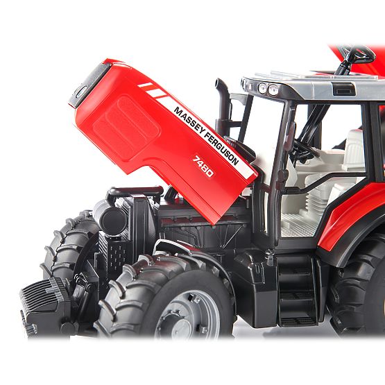 Tracteur Bruder MASSEY FERGUSON avec remorque basculante rouge