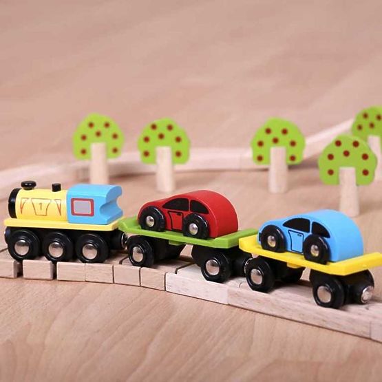Train de marchandises Bigjigs Rail avec wagons et voies