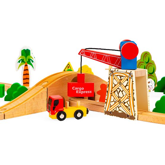 Train en bois 74 pièces ECOTOYS