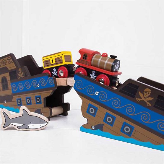 Train Bigjigs Rail Pirate + 3 voies