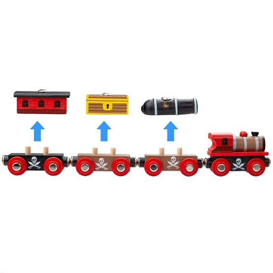Train Bigjigs Rail Pirate + 3 voies