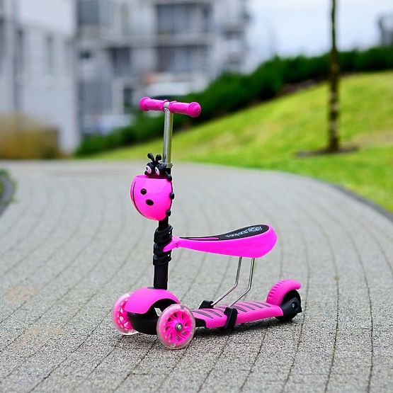 Transat bébé et scooter Ladybug - rose