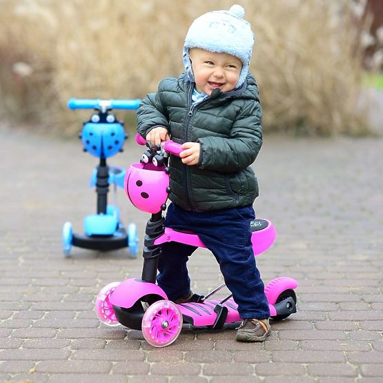 Transat bébé et scooter Ladybug - rose
