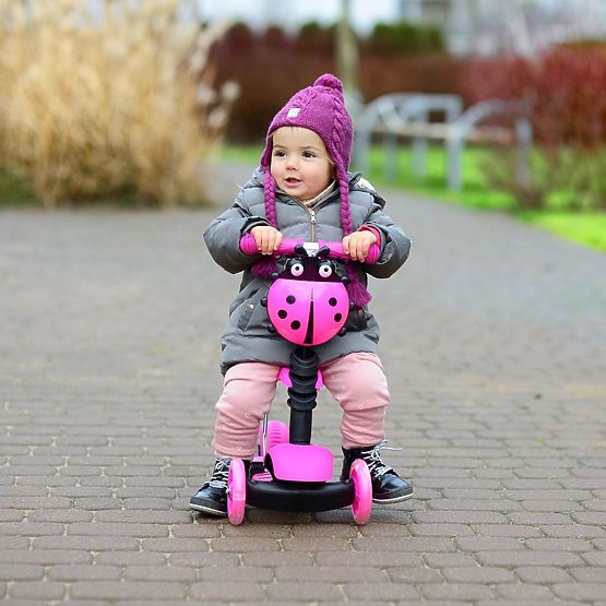 Transat bébé et scooter Ladybug - rose