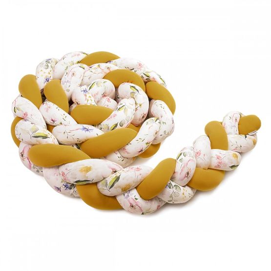 Tresse de cheminée 360 cm - moutarde / imprimé fleur