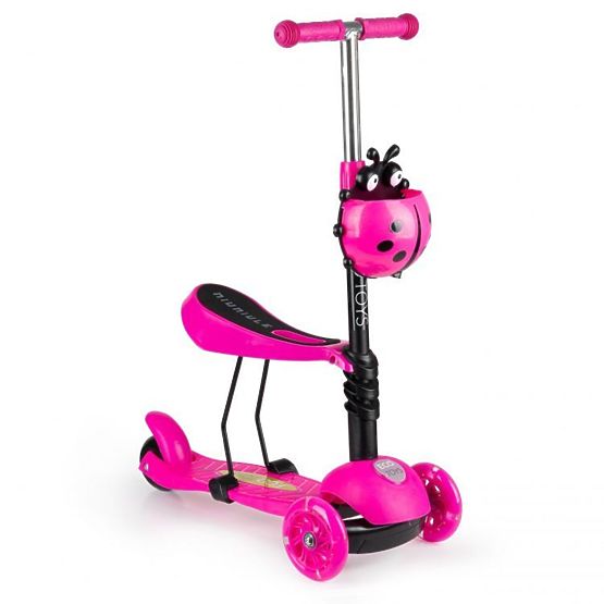 Trottinette et transat enfant Ladybug - rose