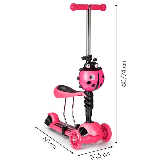 Trottinette et transat Ladybug - rose