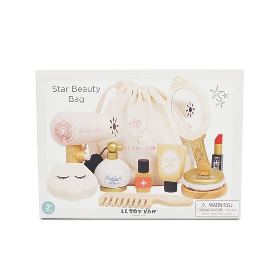 Trousse de maquillage avec accessoires en bois