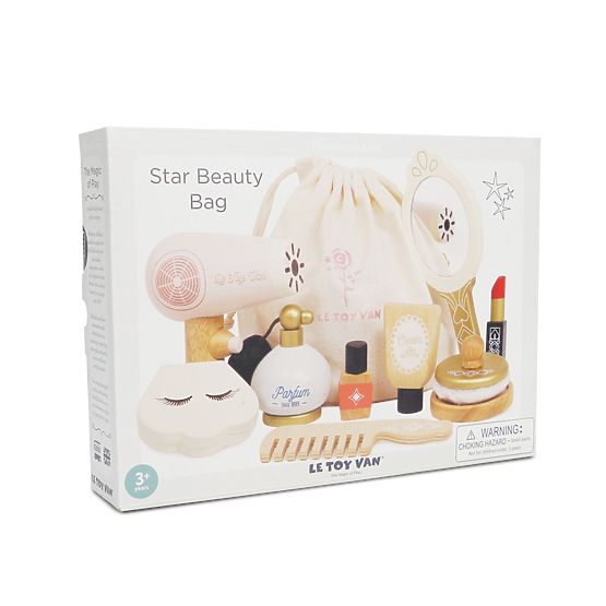 Trousse de maquillage avec accessoires en bois