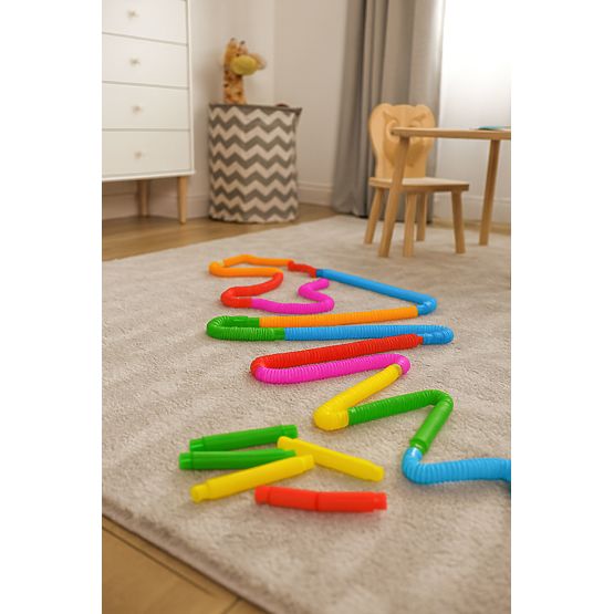 Tubes sensorielles colorées pop tube pour enfants tubes antistress à connecter 60 pièces