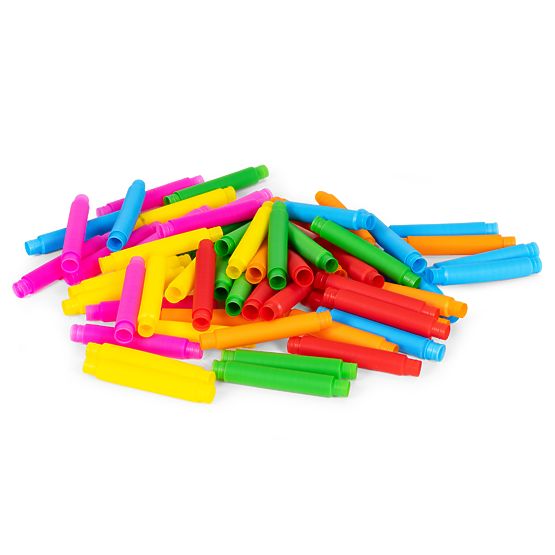 Tubes sensorielles colorées pop tube pour enfants tubes antistress à connecter 60 pièces
