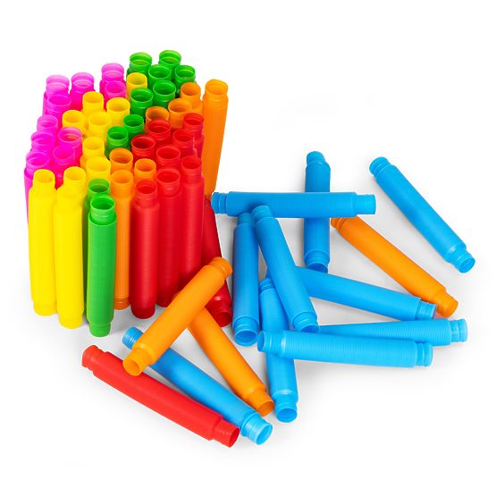 Tubes sensorielles colorées pop tube pour enfants tubes antistress à connecter 60 pièces