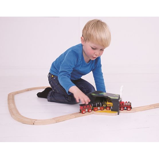 Tunnel ferroviaire Bigjigs avec interrupteur de grotte du crâne