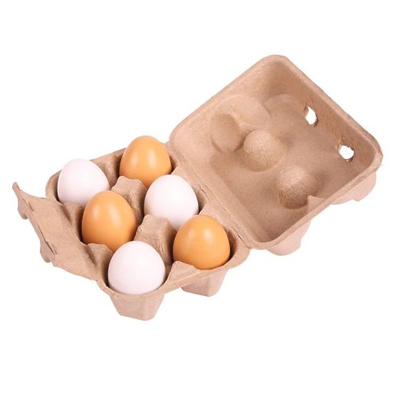 Oeufs en bois 6 pièces