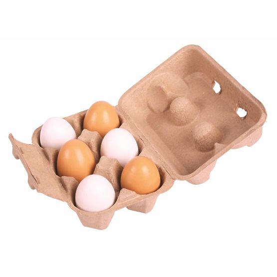 Oeufs en bois 6 pièces