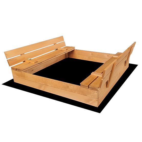 Bac à sable fermé avec bancs 120 x 120 - imprégné