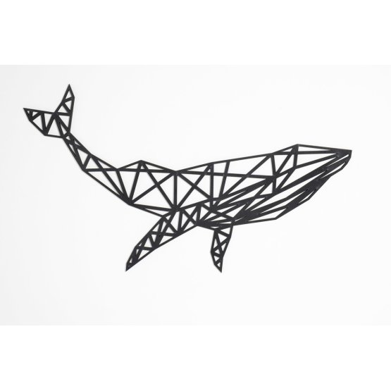 Tableau géométrique en bois - Baleine - différentes couleurs Couleur: noire