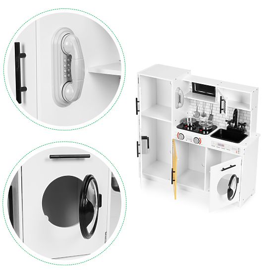 Grande cuisine en bois pour enfants + sons et lumières ECOTOYS