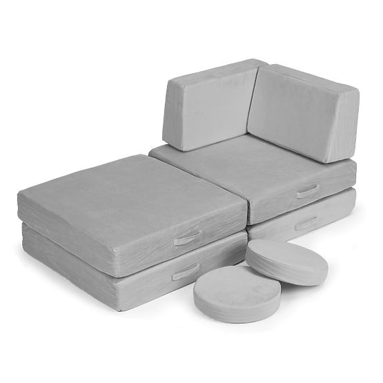 Grand canapé modulaire pliable pour enfants DIY 8 coussins doux - gris ECOTOYS