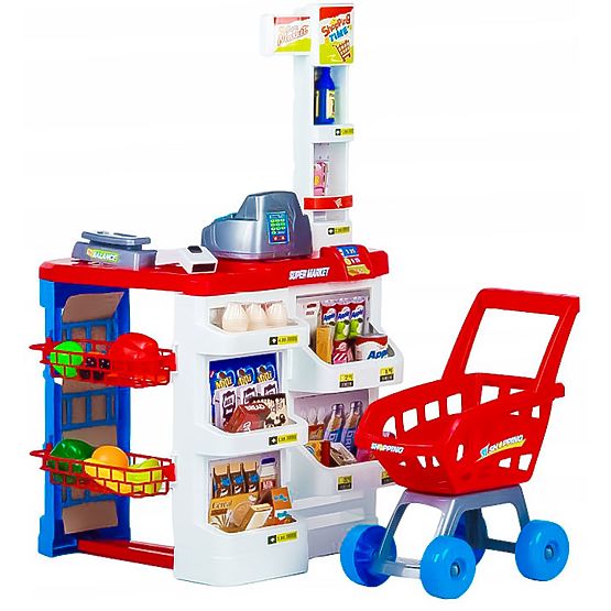 Grand magasin avec caisse Supermarché stand pour enfants avec caisse, balance et scanner