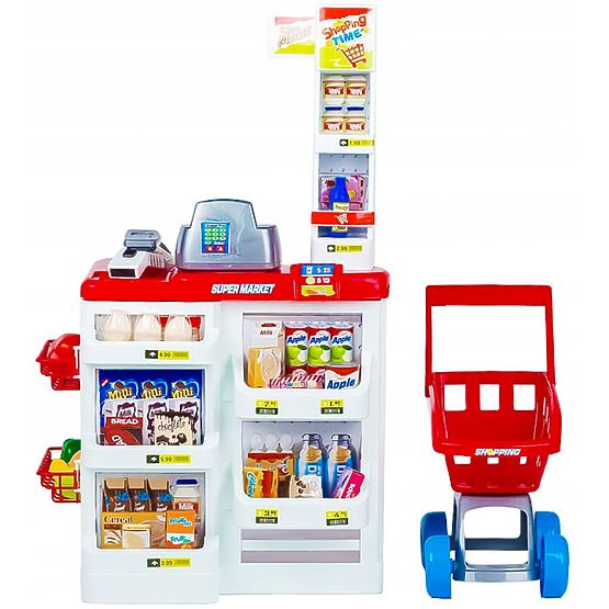 Grand magasin avec caisse Supermarché stand pour enfants avec caisse, balance et scanner