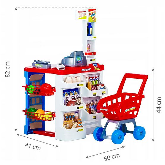 Grand magasin avec caisse Supermarché stand pour enfants avec caisse, balance et scanner