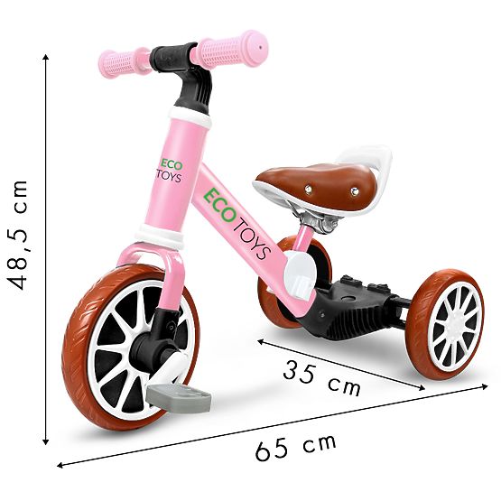 Vélo enfant Ellie 3en1 - rose