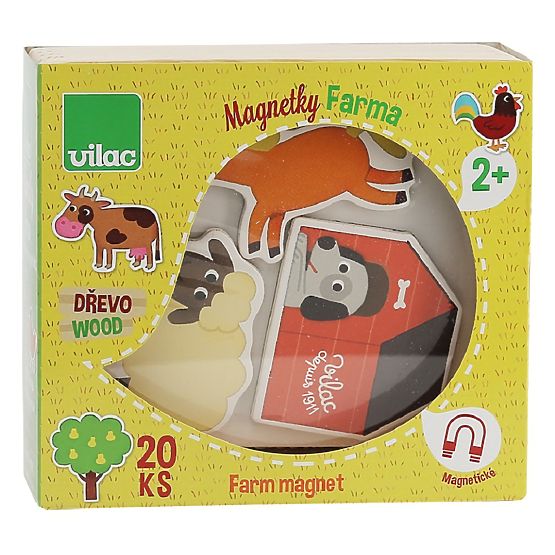 Vilac Aimants de ferme en bois 20 pcs