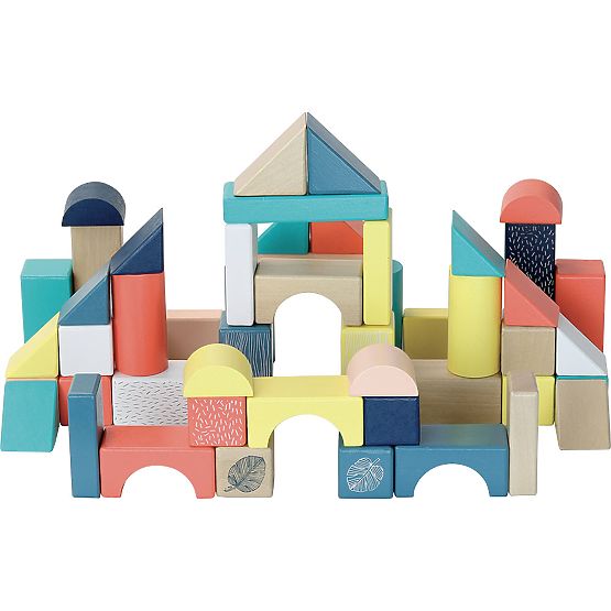Vilac Blocs en bois colorés Canopée 54 pcs