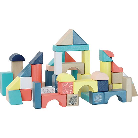 Vilac Blocs en bois colorés Canopée 54 pcs
