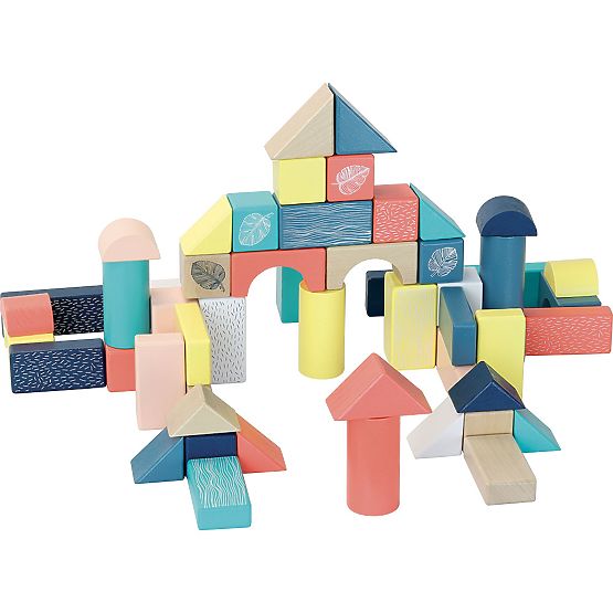 Vilac Blocs en bois colorés Canopée 54 pcs