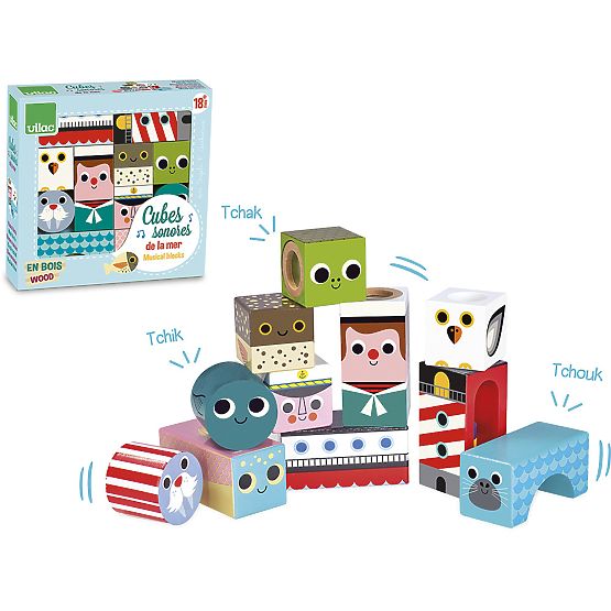 Vilac Blocs sonores en bois Mer