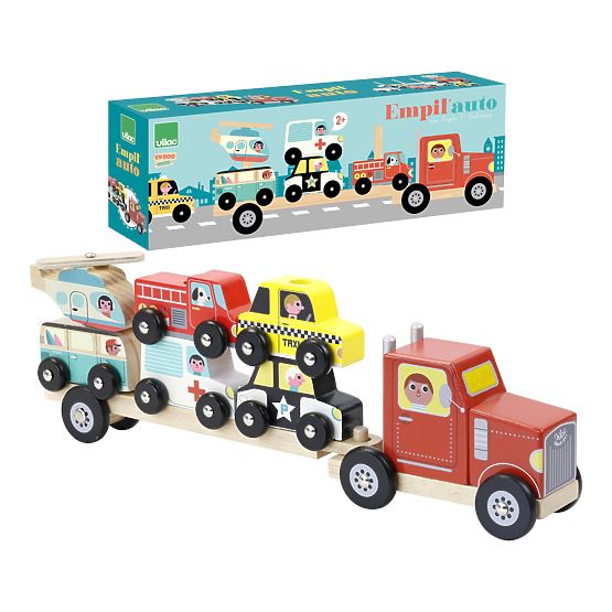 Vilac Camion en bois avec petites voitures