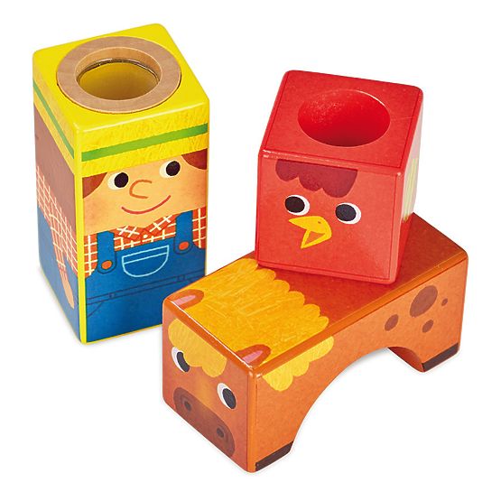 Vilac Cubes sonores en bois Ferme