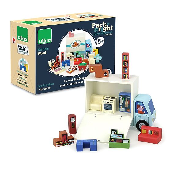 Vilac Jeu de logique en bois Chargez-le correctement ! Déménageurs