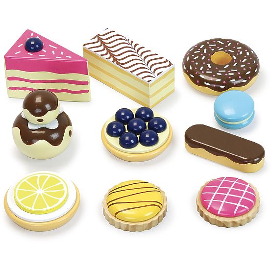 Vilac Plateau de service en bois à étages avec desserts