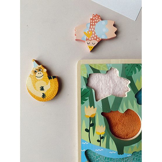 Vilac Puzzle d'insertion sensorielle Jungle
