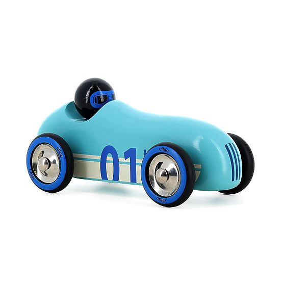 Vilac Voiture en bois Old Sport Compet turquoise